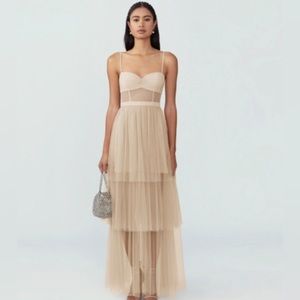 Fame and Partners Dresses | Fame and Partners Corset Tiered Gown | Color: Cream